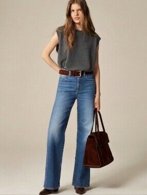 J Crew Wide Leg Trouser Jeans